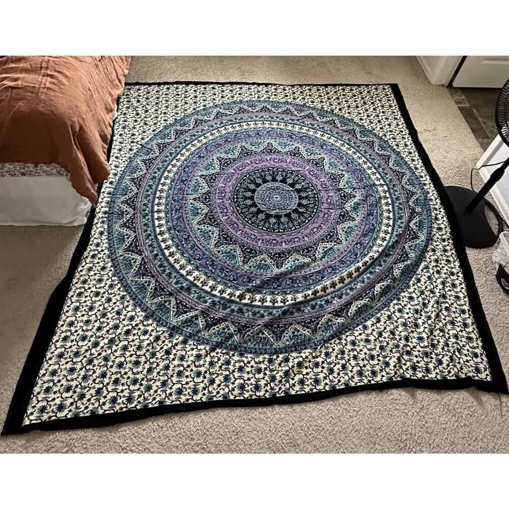 Large Indian Mandala Tapestry Hippie Hippy Wall Hanging Throw Bedspread Dorm ... - Picture 2 of 8